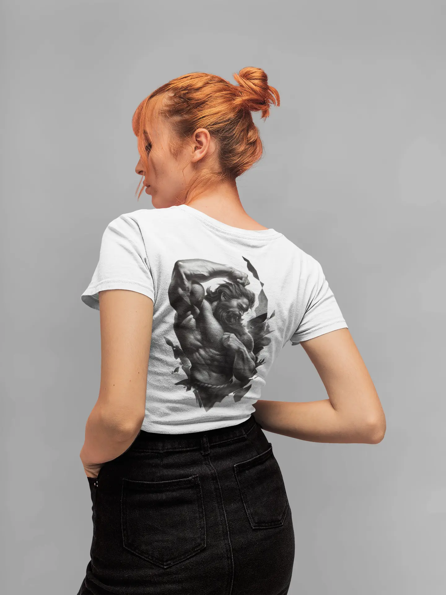 back-t-shirt-mockup-of-a-red-haired-girl-with-a-hair-bun-standing-in-a-studio-20854 Tričko Zeus Legacy – BlackRift – Obrázok 1